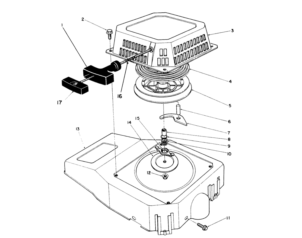 Recoil Assembly (Engine No. Vmk9) Diagram and Parts List for 26625BG 0000001 - 0999999 Toro Lawn Mower