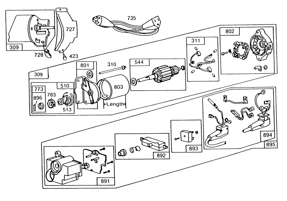 120v Electric Starter Motor No. 37-4630 (Optional) Diagram and Parts List for 38566 1000001 - 1999999 Toro Snow Blower