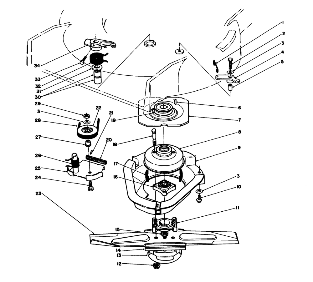 Blade Brake Clutch Assembly Diagram and Parts List for 20106 2000001 - 2999999 Toro Lawn Mower
