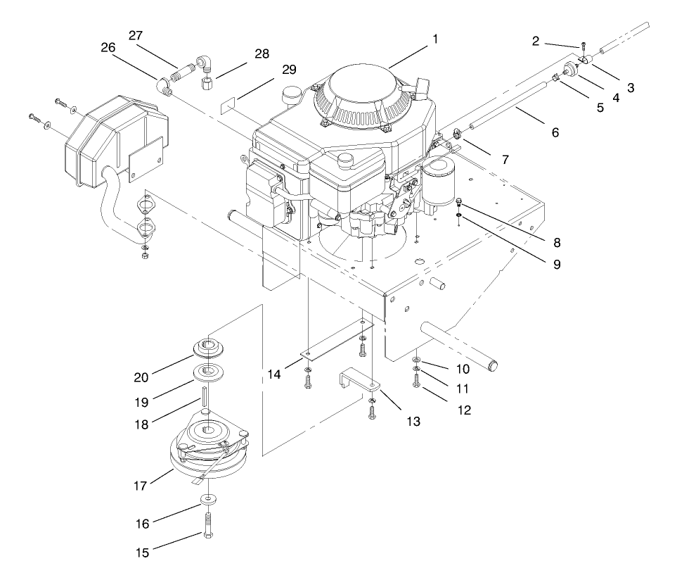 Engine Assembly Diagram and Parts List for 30177 790001 - 795000 Toro Lawn Tractor Accessories