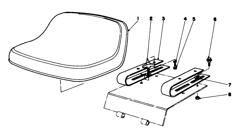 Standard Seat Kit Model No. 30765 Diagram and Parts List for 30760 90001 - 99999 Toro Lawn Tractor