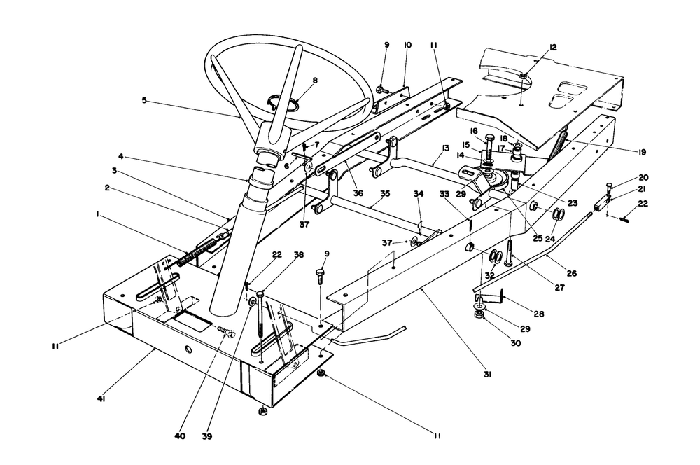 Frame Assembly Diagram and Parts List for 56125 6000001 - 6999999 Toro Lawn Tractor