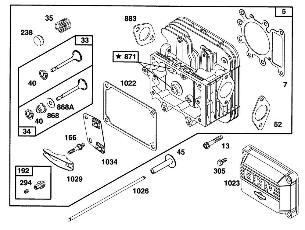 Engine Briggs & Stratton Model 28q777-0668-A1 Diagram and Parts List for 71196 6900001 - 6999999 Toro Lawn Tractor