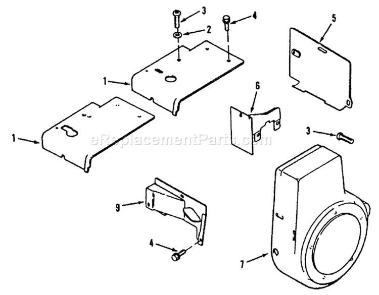 Kohler Baffles And Shrouds Diagram and Parts List for R1-12K804 2000001-2999999 - 1992 Toro Lawn Tractor