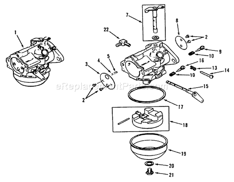 Kohler Carburetors Diagram and Parts List for R1-12K804 2000001-2999999 - 1992 Toro Lawn Tractor