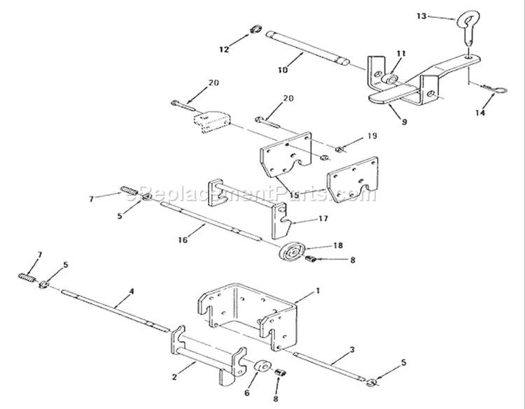 Hitches Diagram and Parts List for B1-16O802 1989 Toro Lawn Tractor