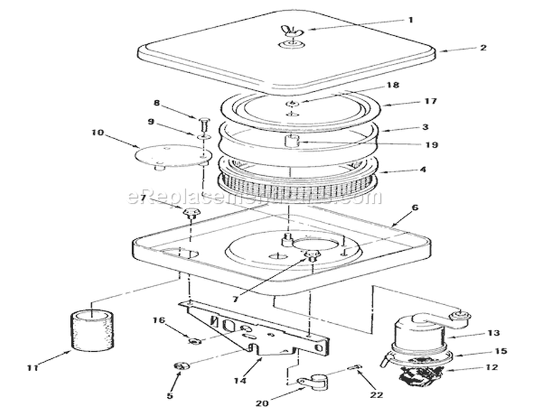 Onan Air Cleaner Diagram and Parts List for B1-16O802 1989 Toro Lawn Tractor