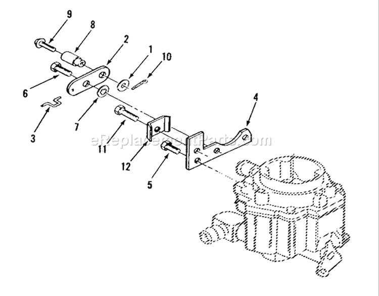 Onan Choke Linkage Diagram and Parts List for B1-16O802 1989 Toro Lawn Tractor