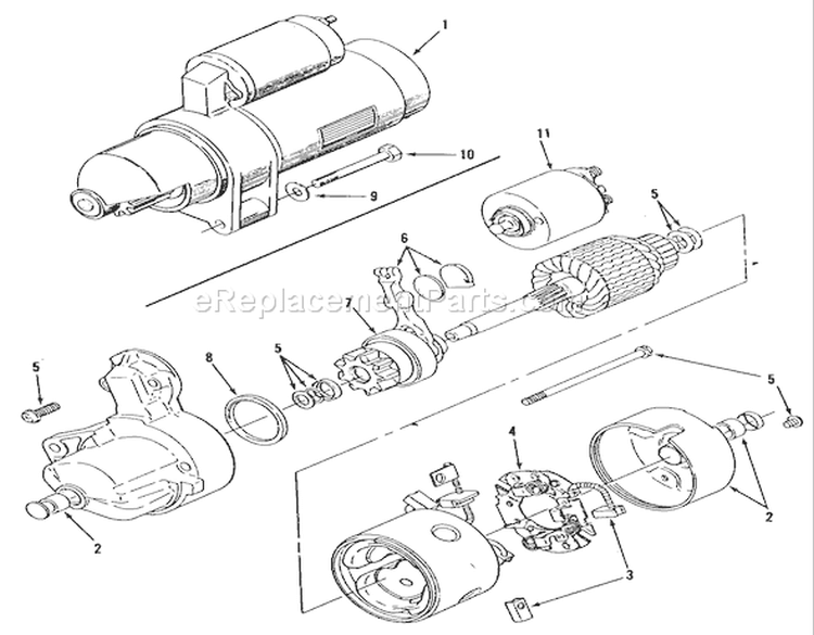 Onan Starter Diagram and Parts List for B1-16O802 1989 Toro Lawn Tractor