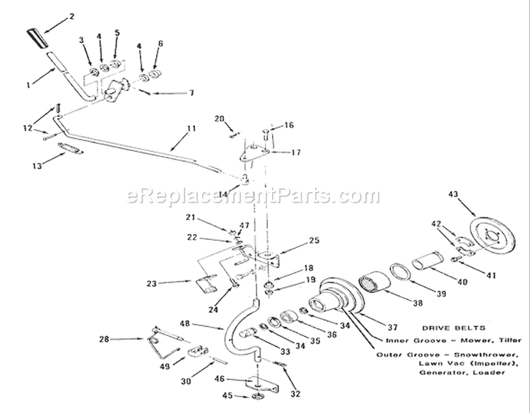 Pto Clutch And Control Diagram and Parts List for B1-16O802 1989 Toro Lawn Tractor