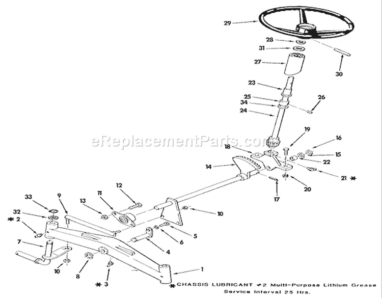 Front Axle And Steering Diagram and Parts List for R1-16O802 1990 Toro Lawn Tractor