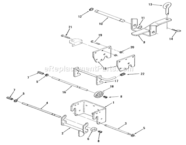 Hitches Diagram and Parts List for R1-16O802 1990 Toro Lawn Tractor