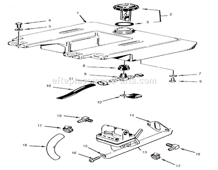 Kohler Fuel System Diagram and Parts List for R1-16O802 1990 Toro Lawn Tractor