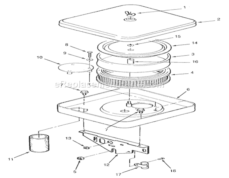 Toro Power Plus Air Cleaner Diagram and Parts List for R1-16O802 1990 Toro Lawn Tractor