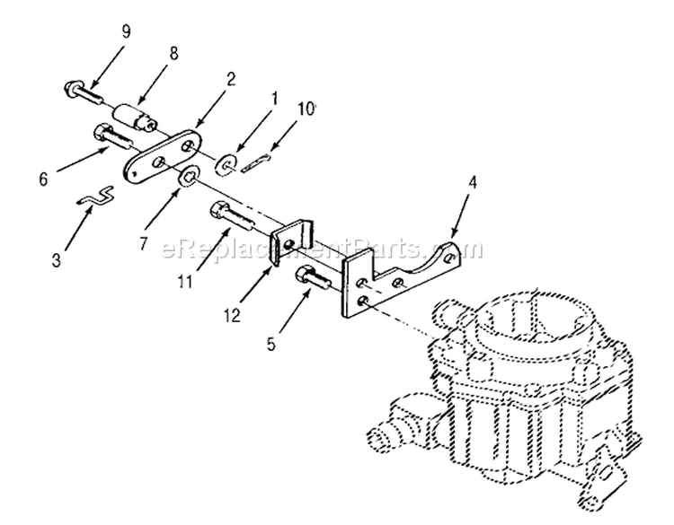 Toro Power Plus Choke Linkage Diagram and Parts List for R1-16O802 1990 Toro Lawn Tractor