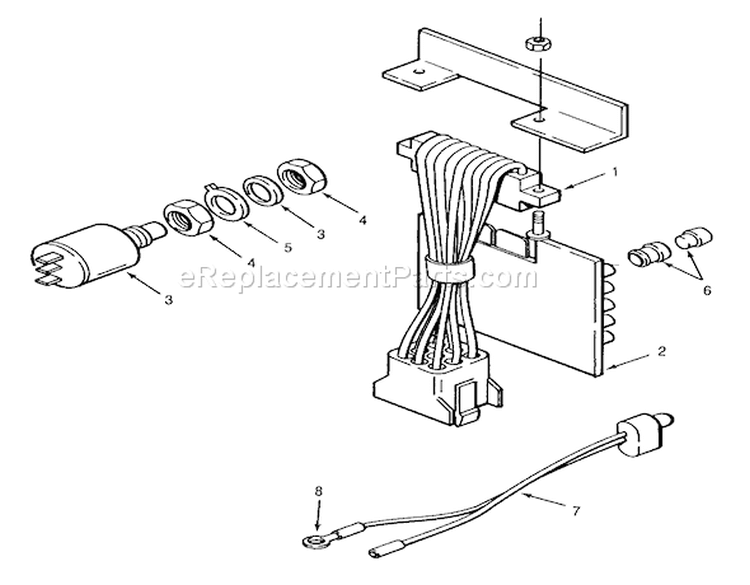 Electrical System Diagram and Parts List for R1-16O802 1990 Toro Lawn Tractor