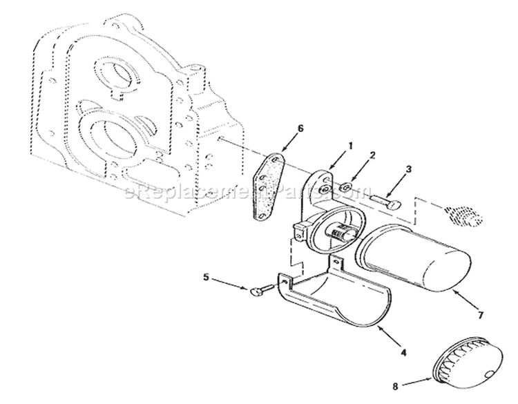 Toro Power Plus Oil Filter Diagram and Parts List for R1-16O802 1990 Toro Lawn Tractor