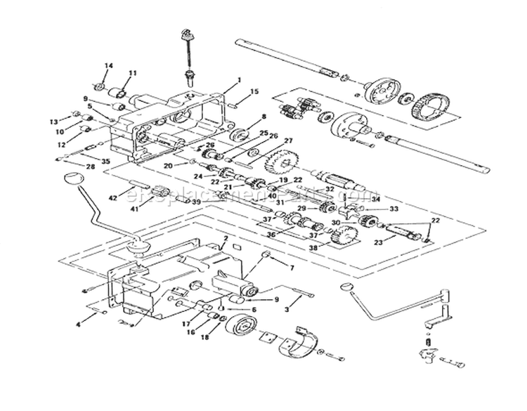 Mechanical Transmission 8-Speed Diagram and Parts List for R1-16O804 2000001-2999999 - 1992 Toro Lawn Tractor