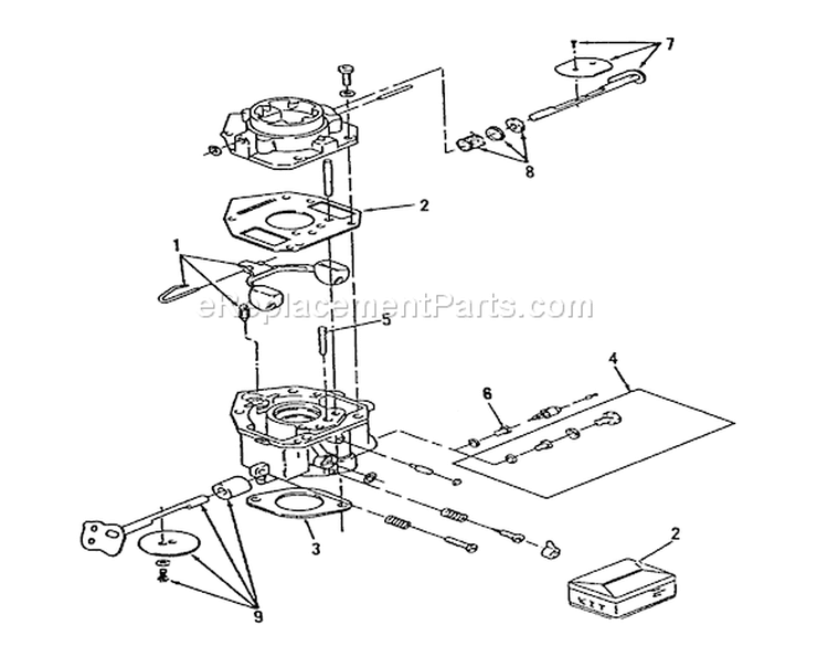 Carburetor Components Power Plus Diagram and Parts List for R1-16O804 2000001-2999999 - 1992 Toro Lawn Tractor