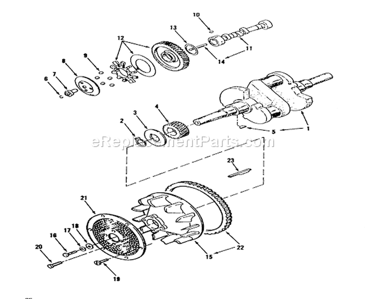 Crankshaft, Camshaft, Flywheel Power Plus Diagram and Parts List for R1-16O804 2000001-2999999 - 1992 Toro Lawn Tractor