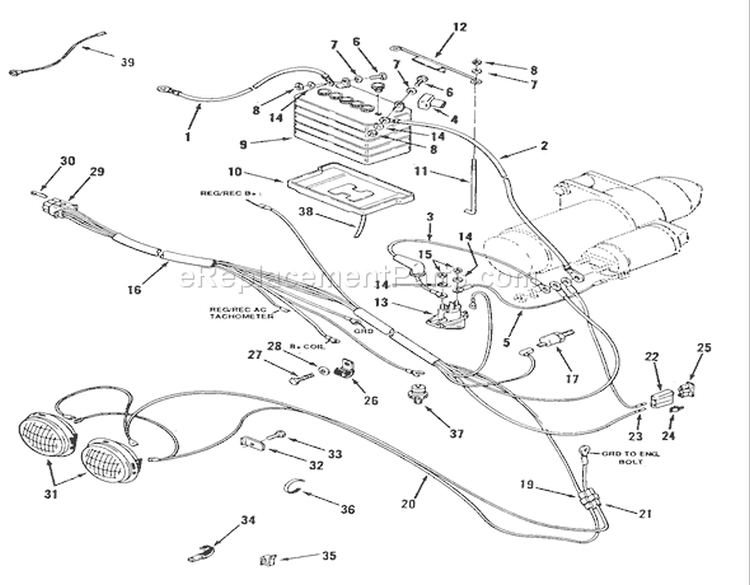 Page H Diagram and Parts List for R1-18OE01 1990 Toro Lawn Tractor
