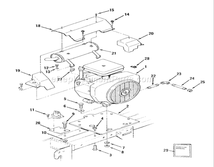 Engines Diagram and Parts List for R1-18OE01 1990 Toro Lawn Tractor