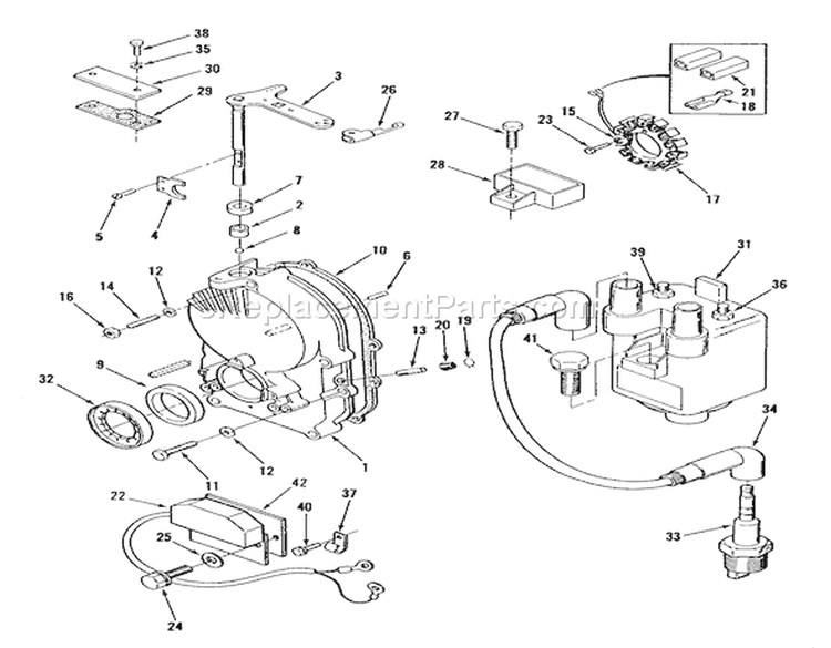 Gearcase And Ignition Controls Diagram and Parts List for R1-18OE02 1990 Toro Lawn Tractor