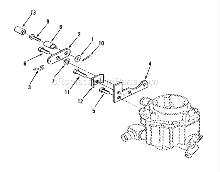 Choke Linkage Diagram and Parts List for R1-18OE02 1990 Toro Lawn Tractor