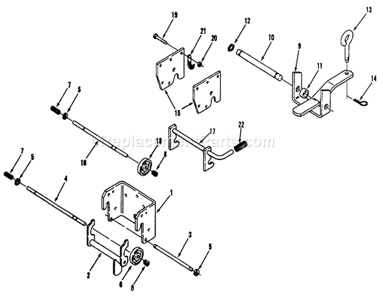 Hitches Diagram and Parts List for R1-20OE02 2000001-2999999 - 1992 Toro Lawn Tractor
