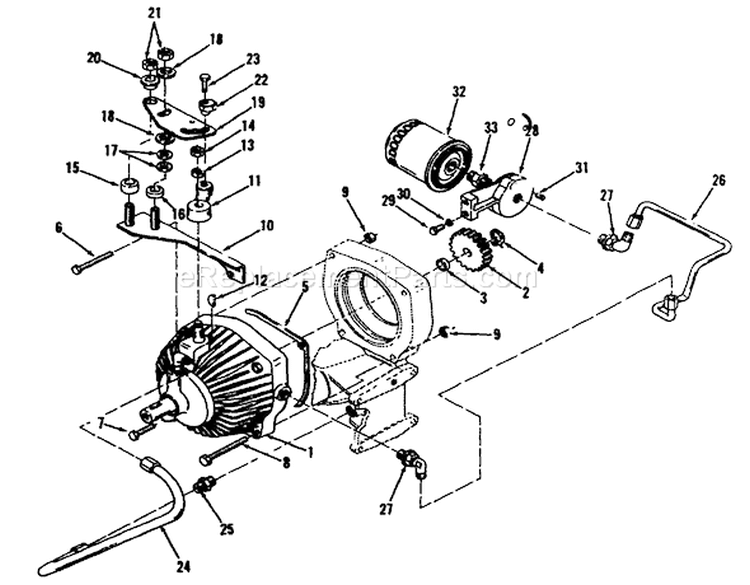 Hydrostatic Transmission Diagram and Parts List for R1-20OE02 2000001-2999999 - 1992 Toro Lawn Tractor