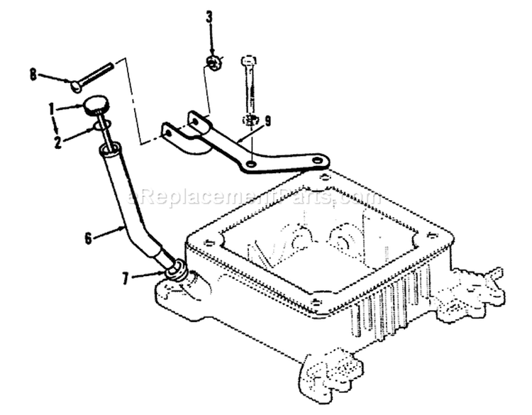 Oil Fill Tube And Bracket Diagram and Parts List for R1-20OE02 2000001-2999999 - 1992 Toro Lawn Tractor