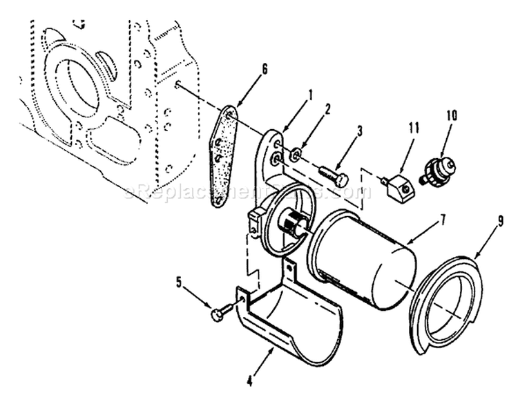 Oil Filter And Low Oil Pressure Cut-Off Switch Diagram and Parts List for R1-20OE02 2000001-2999999 - 1992 Toro Lawn Tractor