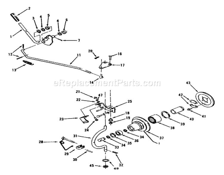 Pto Clutch And Control Diagram and Parts List for R1-20OE02 2000001-2999999 - 1992 Toro Lawn Tractor