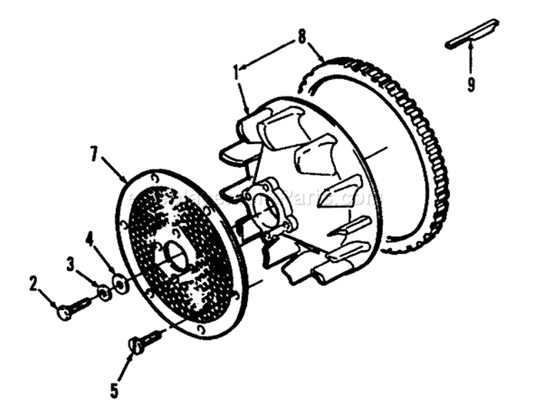 Blower Wheel With Screen Diagram and Parts List for R1-20OE02 2000001-2999999 - 1992 Toro Lawn Tractor