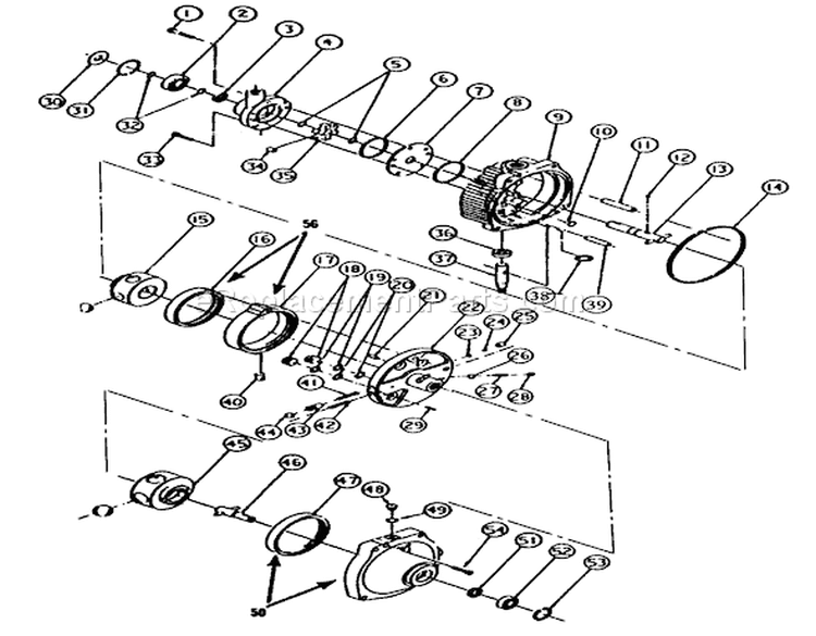Transmission Eaton 1100-032 Diagram and Parts List for R1-20OE02 2000001-2999999 - 1992 Toro Lawn Tractor