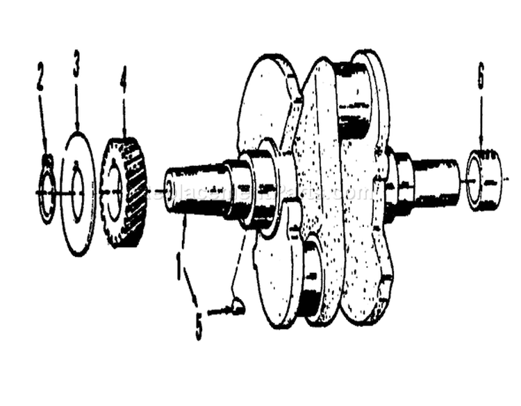 Crankshaft Diagram and Parts List for R1-20OE02 2000001-2999999 - 1992 Toro Lawn Tractor