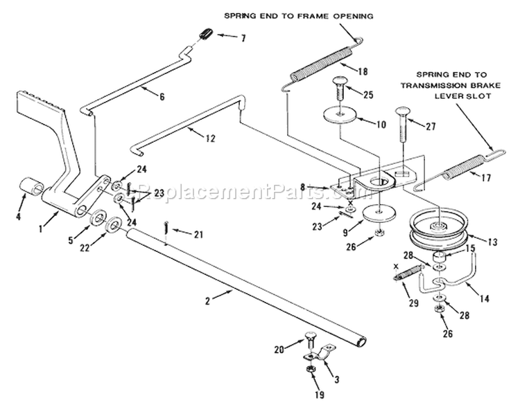 Brake & Idler Assembly (212-5) Diagram and Parts List for R2-12OE01 1000001-1999999 - 1991 Toro Lawn Tractor