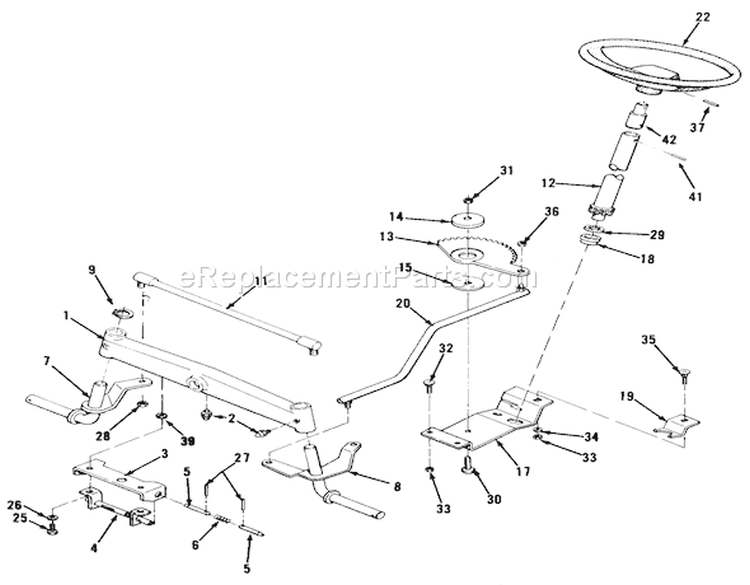Front Axle & Steering Assembly Diagram and Parts List for R2-12OE01 1000001-1999999 - 1991 Toro Lawn Tractor