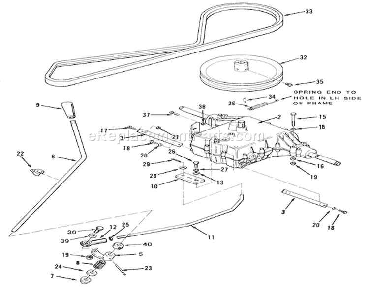 Transmission Assembly (212-5) Diagram and Parts List for R2-12OE01 1000001-1999999 - 1991 Toro Lawn Tractor