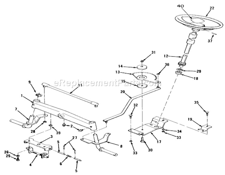Front Axle & Steering Assembly Diagram and Parts List for R2-12OE02 2000001-2999999 - 1992 Toro Lawn Tractor