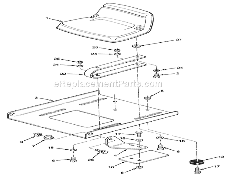 Seat Assembly Diagram and Parts List for R2-12OE02 2000001-2999999 - 1992 Toro Lawn Tractor