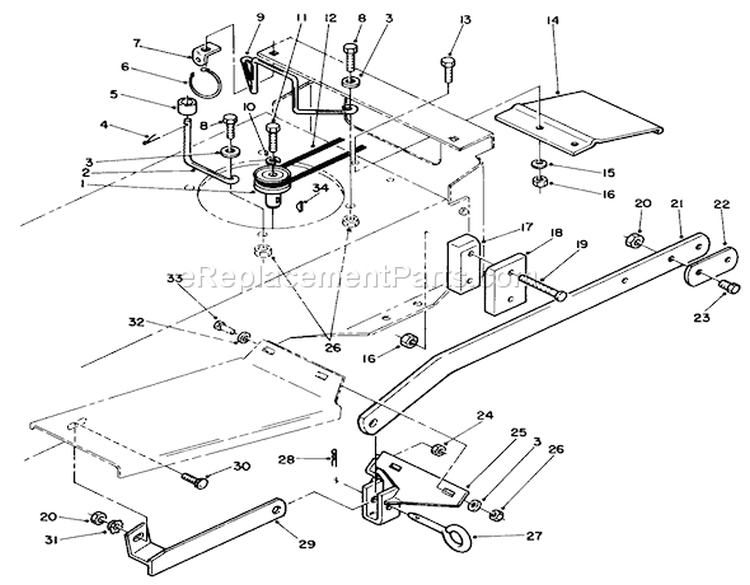Sweeper P.T.O. Assembly (212-H) Diagram and Parts List for R2-12OE02 2000001-2999999 - 1992 Toro Lawn Tractor
