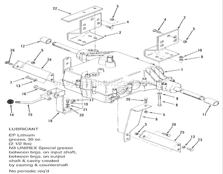 5-Speed Transmission Diagram and Parts List for E2-17K502 1989 Toro Lawn Tractor