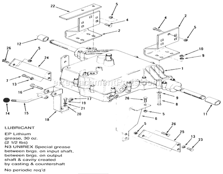 5-Speed Transmission Diagram and Parts List for R2-17K502 1990 Toro Lawn Tractor