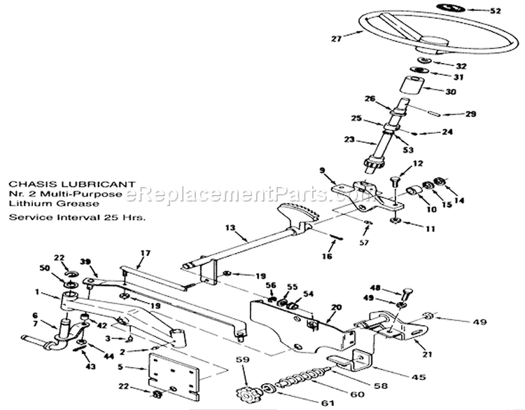 Front Axle And Steering (Mower Hanger) Diagram and Parts List for R2-17K502 1990 Toro Lawn Tractor
