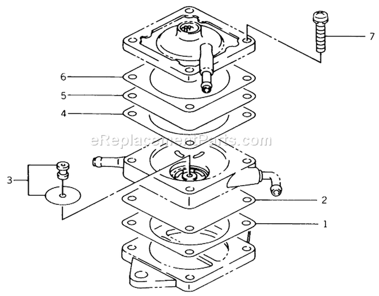 Fuel Pump Diagram and Parts List for R2-17K502 1990 Toro Lawn Tractor