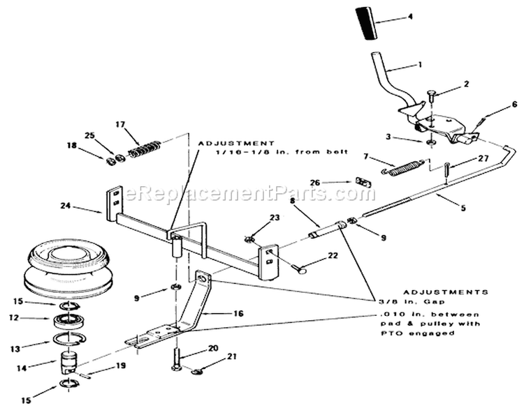 Pto Clutch Diagram and Parts List for R2-17K502 1990 Toro Lawn Tractor