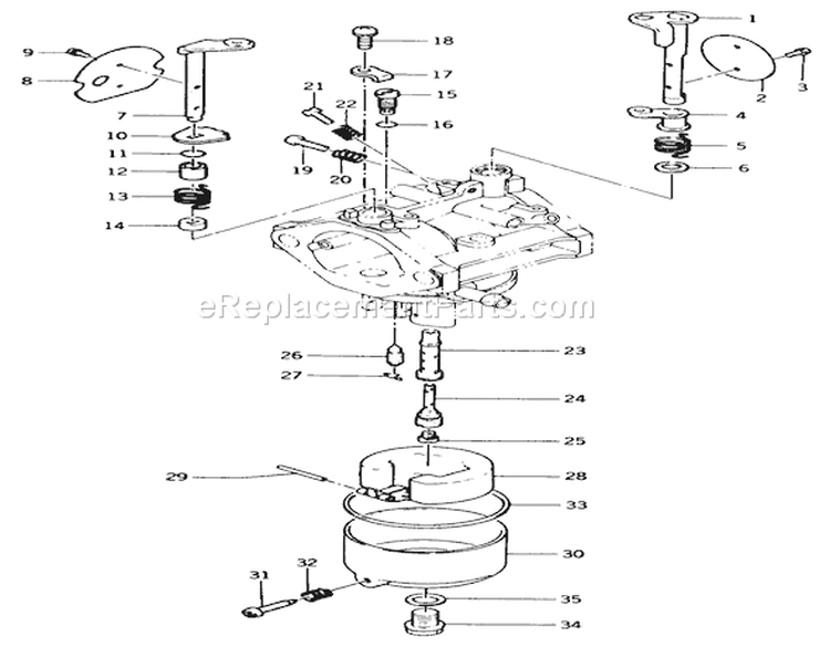 Carburetor Diagram and Parts List for R2-17K502 1990 Toro Lawn Tractor