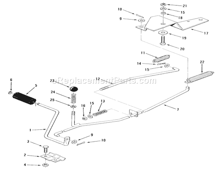 Section 4-Clutch, Brake Linkage Diagram and Parts List for R3-10B402 1991 Toro Lawn Tractor