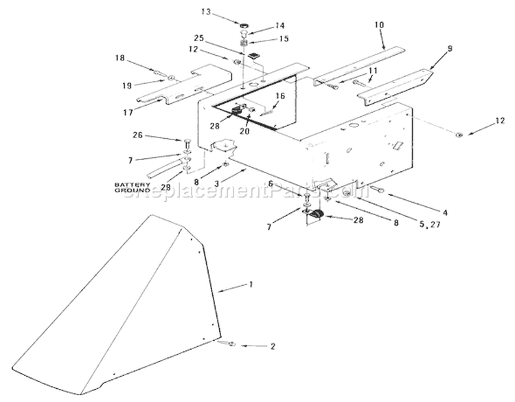 Section 5-Sheet Metal Diagram and Parts List for R3-10B402 1991 Toro Lawn Tractor